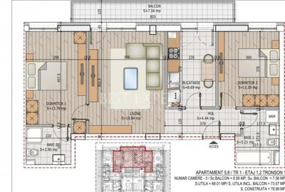 Apartament cu 3 camere decomandat în Titan - 1