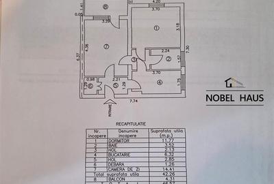 Apartament cu 2 camere semidecomandat în Exterior Nord - 11