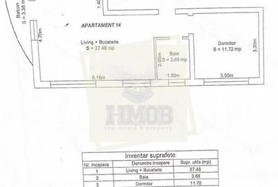 Apartament cu 2 camere circular, mobilat în Trei Stejari - 15