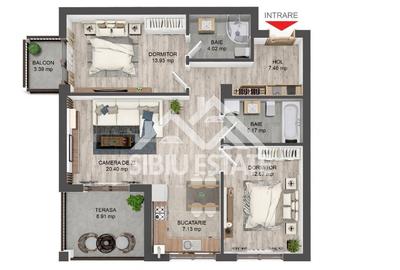 Apartament cu 3 camere decomandat în Șelimbăr - 3