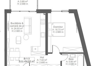 Apartament cu 2 camere semidecomandat în Cetății - 7