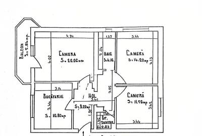 Institutul de Marină apartament decomandat 3 camere 78 mp - 2