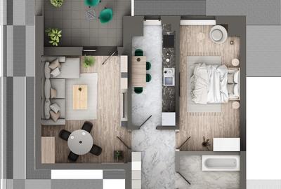 APARTAMENT CU 2 CAMERE, DECOMANDAT, ETAJ INTERMEDIAR, BLOC NOU CARTIER GALATA - 5