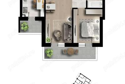 Apartament cu 2 camere în Păcii - 1