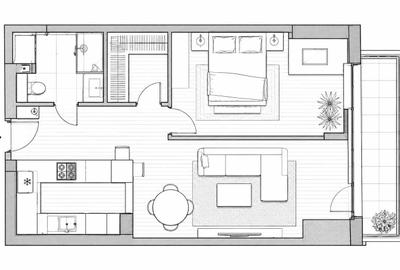 Apartament cu 2 camere în Central