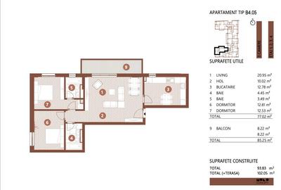 Apartament cu 3 camere semidecomandat în Barbu Văcărescu - 5