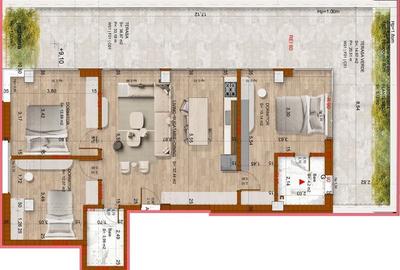 4 CAMERE || SPATIOS || LUMINOS || TERASA 50 MP || DOMENII - 16