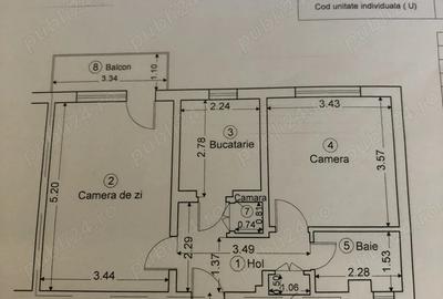 Apartament cu 2 camere decomandat în Republicii - 1