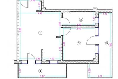 Apartament cu 2 camere semidecomandat în Central