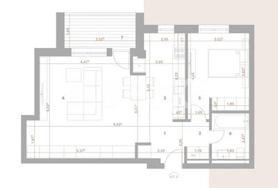 Apartament 2 camere de vanzare decomandat 59 mp zona Turnisor Sibiu - 2