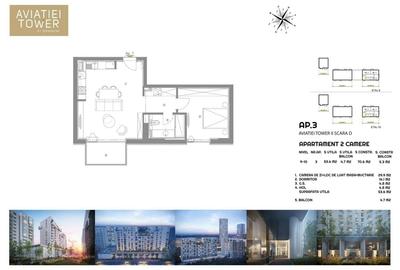 Apartament de 2 camere prima Închiriere Aviației Tower - 11