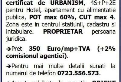 Teren de 1200 mp, în Central - 1