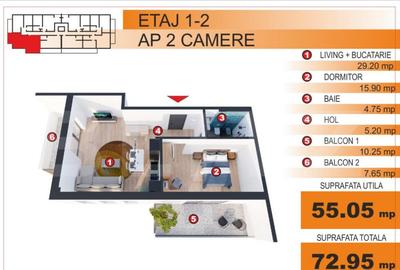 Comision 0%! Apartament 2 camere, EXCLUSIV in Blitz, zona Im Comision 0%! Apartament 2 camere, EXCLUSIV in Blitz, zona Im - 1