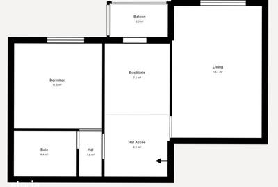 Apartament cu 2 camere, mobilat în Soarelui - 3