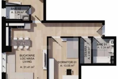 Apartament cu 3 camere semidecomandat în Florești - 3