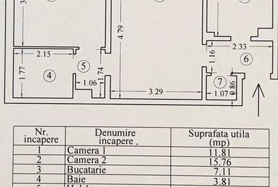 Apartament cu 2 camere semidecomandat în Tomis I - 3