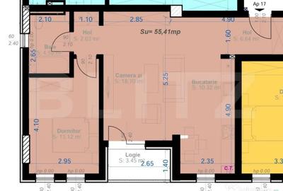 Apartament cu 2 camere semidecomandat în Aradului - 1