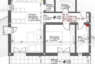 Apartament cu 2 camere decomandat în Unirii - 1