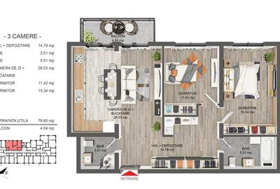 Apartament 3 camere | Finisaje Premium | Bloc Clasa A – Zona Liniștit - 3