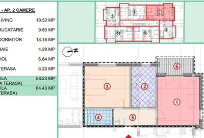 Apartament cu 2 camere decomandat în Central