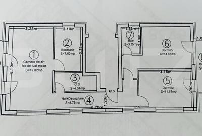 Apartament cu 3 camere semidecomandat în Borhanci - 11