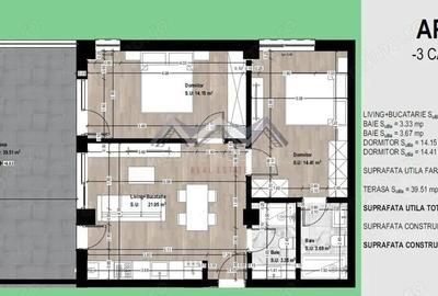 Apartament cu 3 camere semidecomandat în Central