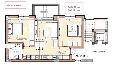 Apartament cu 3 camere semidecomandat în Rahova - 1