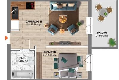Apartament cu 2 camere semidecomandat în Nord - 4