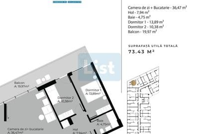 Apartament cu 3 camere semidecomandat în Sopor