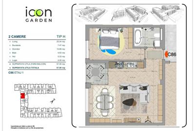 Apartament cu 2 camere decomandat în Moșilor