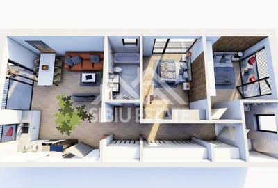 Apartament 3 camere  , 88,7 mp utili , Etaj 1 - 2