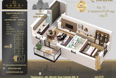 Apartament cu 2 camere decomandat în Aradului - 12