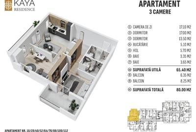 Apartament cu 3 camere în Central - 4