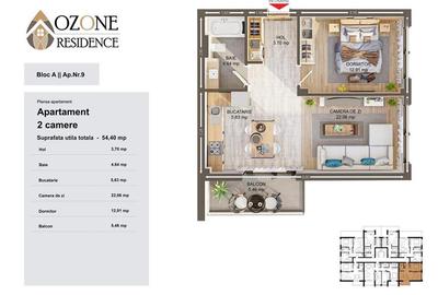 Apartament cu 2 camere decomandat în Nord - 13
