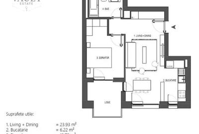 Apartament cu 2 camere semidecomandat, mobilat în Pipera - 8