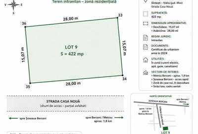 Teren de 422 mp, în Berceni