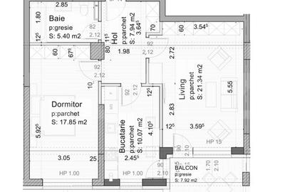 Apartament 2 camere, spatios 62 mp + balcon 8 mp, zona Tractorul - 6