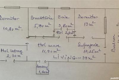 Apartament cu 3 camere decomandat în Central - 1