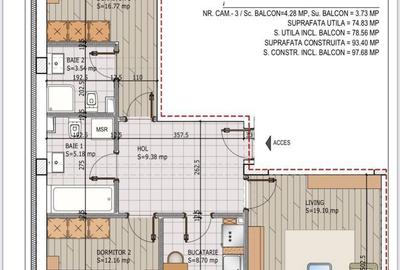 Apartament cu 3 camere decomandat, mobilat în Sălăjan - 11