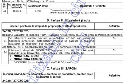 Teren de 4395 mp, în Crivina - 1