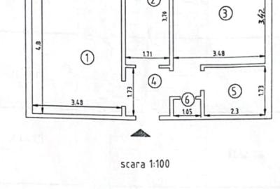 Apartament cu 3 camere semidecomandat în Podu Roș - 1