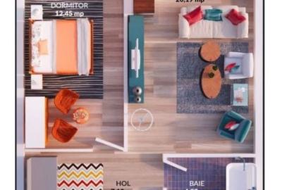 Apartament cu 2 camere semidecomandat în Cățelu - 1