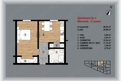 BLOC NOU - zona intersectiei Marinex - apartamente cu 2 camere - 4