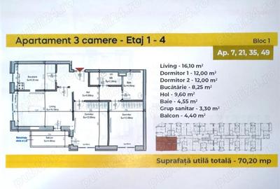 Apartament cu 3 camere decomandat în Berceni - 1