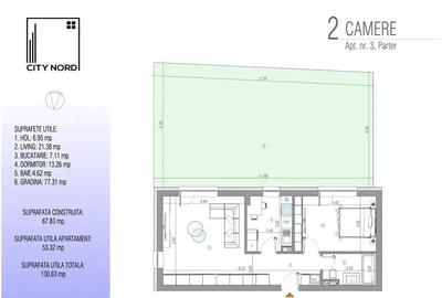 2 camere cu gradina proprie-130 mp totali, in noul pro... - 1