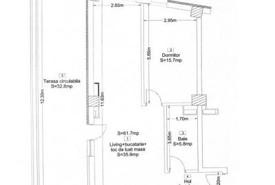 Apartament cu 2 camere semidecomandat în Dâmbul Rotund - 1