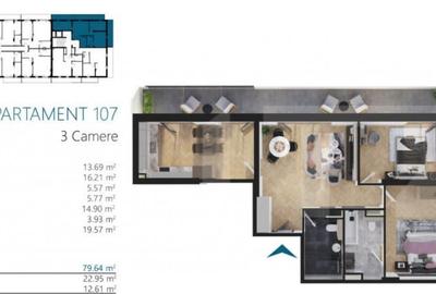 Apartament 4 camere, cu terase 36 mp, super view, zona Elite Apartament 4 camere, cu terase 36 mp, super view, zona Elite - 1