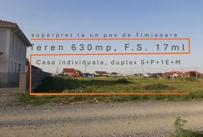 Teren Construcții intravilan de 630 mp, în Moșnița Nouă