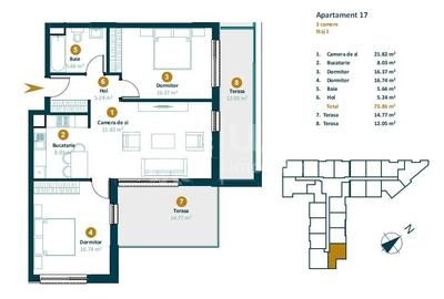 Apartament cu 3 camere | Bloc nou | Terasa | Cartier Intre Lacuri - 5