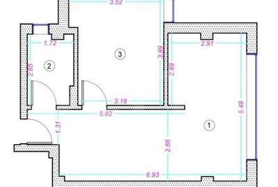 Apartament cu 2 camere semidecomandat în Central